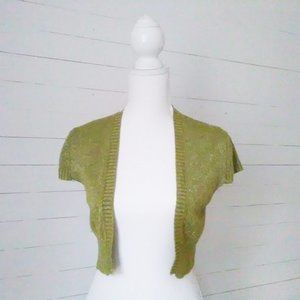 Vintage 90s Gold Metallic Silk Shrug Sweater